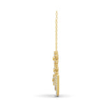 2.68Ct Lab Grown Round Pear Diamond Floral Pendant 14K Fine Gold Necklace
