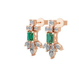 Octagon Emerald 14K Fine Gold Lab Grown Diamond 0.80Tcw Stud Earrings
