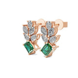 0.82Tcw Octagon Emerald Lab Grown Diamond Stud Earrings 14K Fine Gold