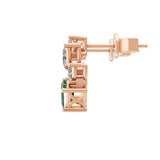 0.82Tcw Octagon Emerald Lab Grown Diamond Stud Earrings 14K Fine Gold