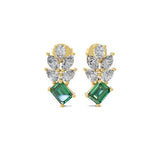 0.82Tcw Octagon Emerald Lab Grown Diamond Stud Earrings 14K Fine Gold