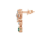 1.44Tcw Emerald Multi Cut Lab Grown Diamond 14K Fine Gold Dangle Earrings