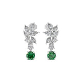1.44Tcw Emerald Multi Cut Lab Grown Diamond 14K Fine Gold Dangle Earrings