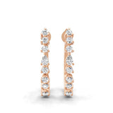 Lab Grown Diamond Linear Hoop Earring 14K Fine Gold 0.62Ct