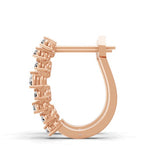 Lab Grown Diamond Linear Hoop Earring 14K Fine Gold 0.62Ct