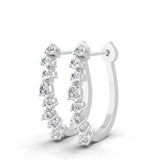 Lab Grown Diamond Linear Hoop Earring 14K Fine Gold 0.62Ct