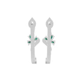 0.62Tcw Pear Emerald Lab Grown Diamond Bypass Hoop Earring 14K Fine Gold