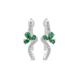 0.62Tcw Pear Emerald Lab Grown Diamond Bypass Hoop Earring 14K Fine Gold