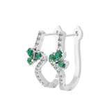 0.62Tcw Pear Emerald Lab Grown Diamond Bypass Hoop Earring 14K Fine Gold