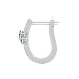 0.62Tcw Pear Emerald Lab Grown Diamond Bypass Hoop Earring 14K Fine Gold