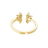 Adjustable Ring Floral Design Lab Grown Diamond 0.80Ct 14K Fine Gold