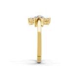 Adjustable Ring Floral Design Lab Grown Diamond 0.80Ct 14K Fine Gold