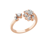 Multi Cut 14K Fine Gold Lab Grown Diamond Ring 0.65Ct