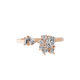 Multi Cut 14K Fine Gold Lab Grown Diamond Ring 0.65Ct