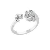 Multi Cut 14K Fine Gold Lab Grown Diamond Ring 0.65Ct