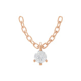 1.04Ct Lab Grown Round Cut Diamond 14K Fine Gold Solitaire Pendant Necklace