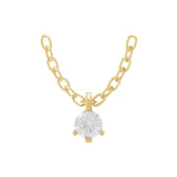 1.04Ct Lab Grown Round Cut Diamond 14K Fine Gold Solitaire Pendant Necklace