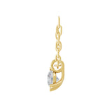 1.04Ct Lab Grown Round Cut Diamond 14K Fine Gold Solitaire Pendant Necklace