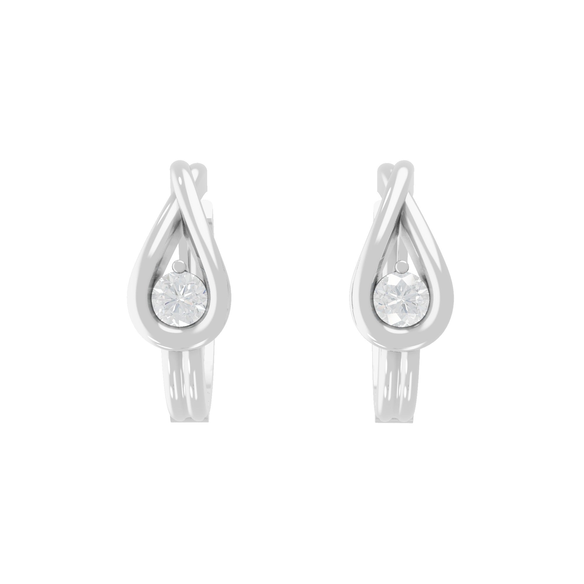 Teardrop Shape Solitaire Stud Earrings 0.20Ct 14K Fine Gold Lab Grown Diamond
