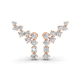 Lab Grown Diamond Ear Climber Earrings 14K Fine Gold 1.73Ct