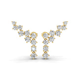 Lab Grown Diamond Ear Climber Earrings 14K Fine Gold 1.73Ct