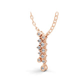 Lab Grown Round Cut Diamond 0.35Ct Pendant 14K Fine Gold Necklace