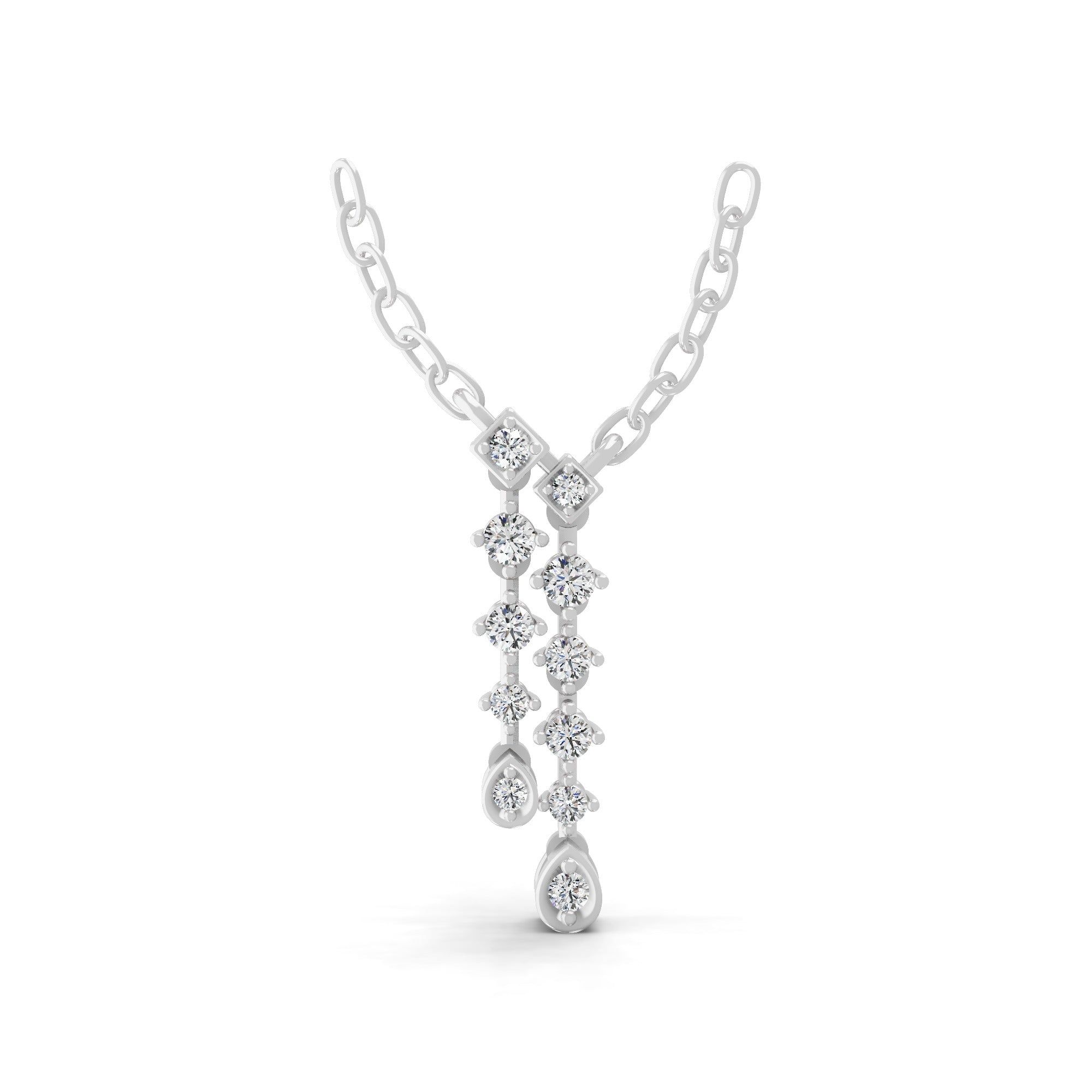 Lab Grown Round Cut Diamond 0.35Ct Pendant 14K Fine Gold Necklace