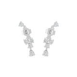 Lab Grown Diamond Round Cut Cuff Style 0.82Ct 14K Gold Ear Climber Earrings