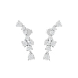Lab Grown Diamond Round Cut Cuff Style 0.82Ct 14K Gold Ear Climber Earrings