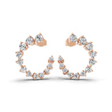 Matrix Hoop Earring Lab Grown Diamond 1.41Ct 14K Fine Gold