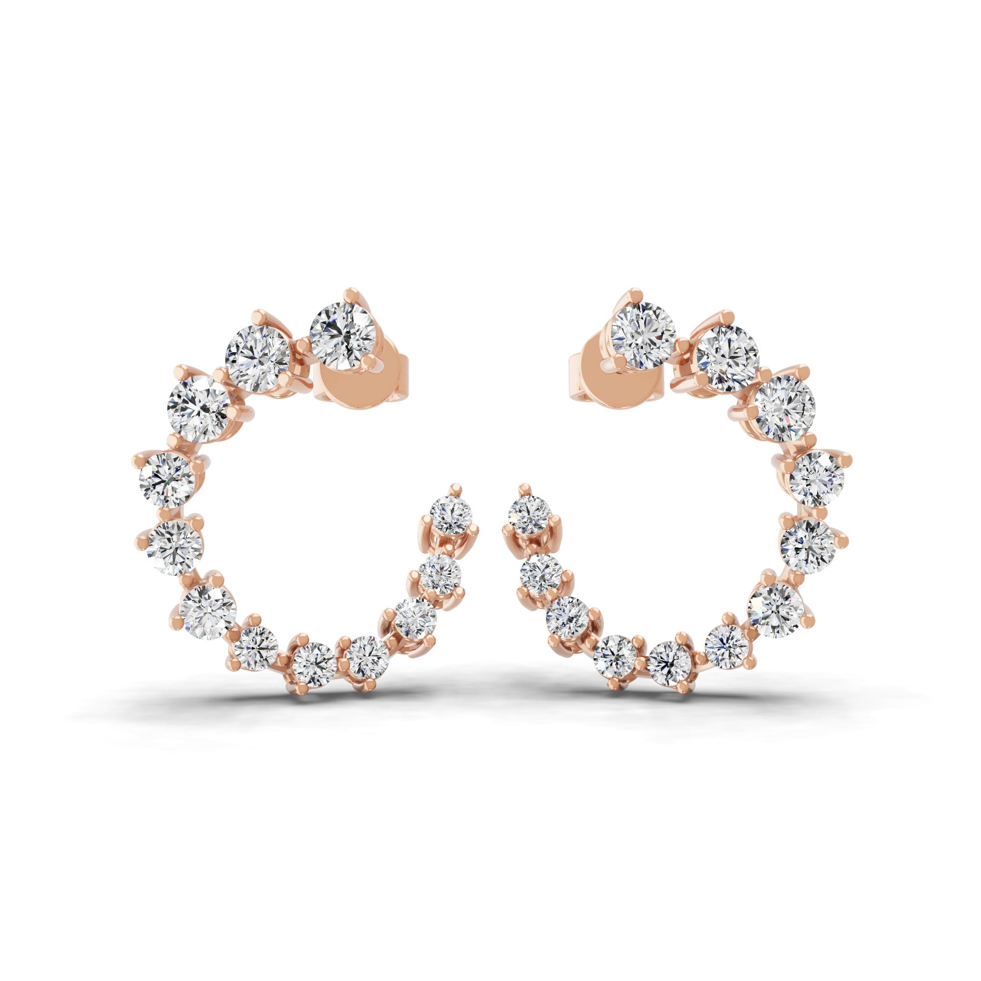 Matrix Hoop Earring Lab Grown Diamond 1.41Ct 14K Fine Gold