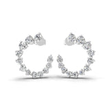 Matrix Hoop Earring Lab Grown Diamond 1.41Ct 14K Fine Gold