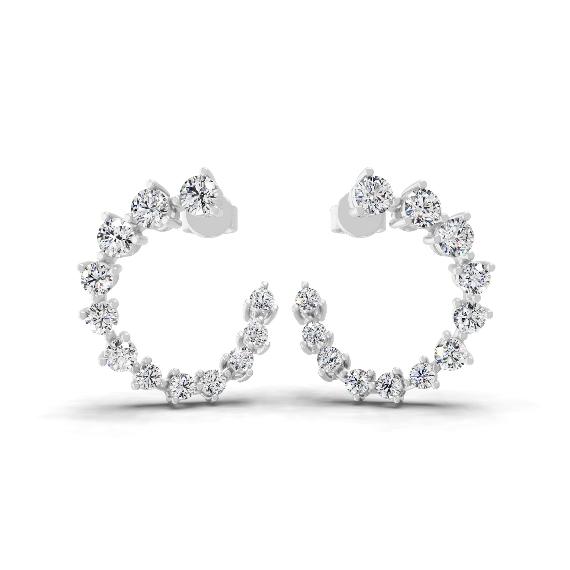 Matrix Hoop Earring Lab Grown Diamond 1.41Ct 14K Fine Gold