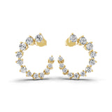 Matrix Hoop Earring Lab Grown Diamond 1.41Ct 14K Fine Gold