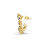 Matrix Hoop Earring Lab Grown Diamond 1.41Ct 14K Fine Gold