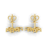 0.85Ct Lab Grown Diamond Round Pear Cut Stud Earrings 14K Fine Gold