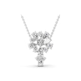 4.56Ct Flower Cluster Lab Grown Diamond Pendant Pear Round Cut 14K Gold Necklace