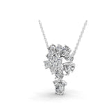 4.56Ct Flower Cluster Lab Grown Diamond Pendant Pear Round Cut 14K Gold Necklace