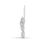 4.56Ct Flower Cluster Lab Grown Diamond Pendant Pear Round Cut 14K Gold Necklace