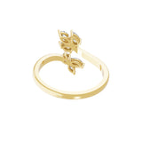 0.58Ct Multi Shape Lab Grown Diamond Bypass Ring 14K Fine Gold