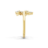 0.58Ct Multi Shape Lab Grown Diamond Bypass Ring 14K Fine Gold