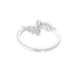 0.60Ct Lab Grown Multi Cut Diamond Bypass Ring 14K Fine Gold