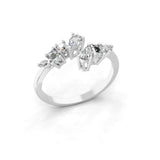 0.60Ct Lab Grown Multi Cut Diamond Bypass Ring 14K Fine Gold