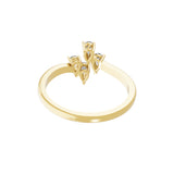 14K Fine Gold Pear Shaped Lab Grown Diamond Promise Ring 0.50Ct