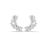 1.03Ct Pear Cut Lab Grown Diamond 14K Fine Gold Ear Climber Earrings