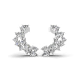1.03Ct Pear Cut Lab Grown Diamond 14K Fine Gold Ear Climber Earrings