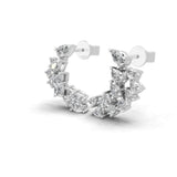 1.03Ct Pear Cut Lab Grown Diamond 14K Fine Gold Ear Climber Earrings