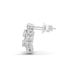 1.03Ct Pear Cut Lab Grown Diamond 14K Fine Gold Ear Climber Earrings