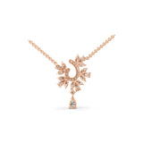 14K Fine Gold Pendant Multi Cut Lab Grown Diamond Necklace 2.73Ct