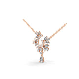 14K Fine Gold Pendant Multi Cut Lab Grown Diamond Necklace 2.73Ct